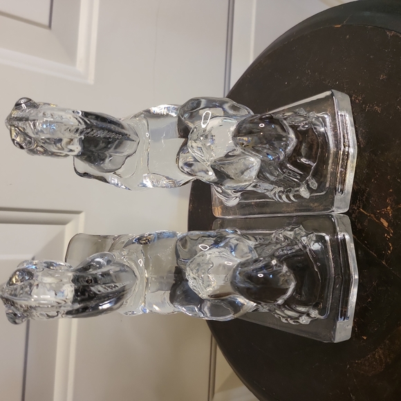 L E Smith ca 1940 Glass Horse Bookends 7.5" - Picture 6 of 10